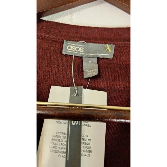 ASOS Embroidered 100% Merino Wool Cardigan Sweater Men Med. Preppy Nerdy Office - Picture 3 of 8